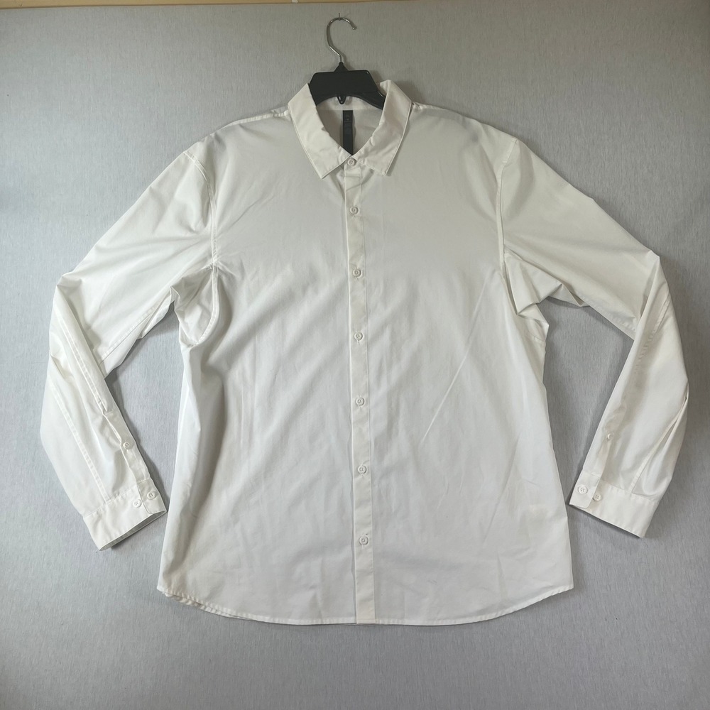 Lululemon Commission Shirt Mens XXL Long Sleeve White Button Down Cotton Blend